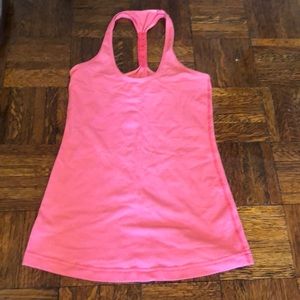 Lululemon pink cool racerback with ruched detail